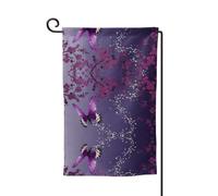 Bandiera da giardino con stampa a farfalla viola prugna su entrambi i lati, bandiere da giardino per la decorazione della casa, resistenti alle intemperie e doppie cuciture, 45,7 x 32,7 cm