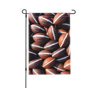 Bandiera da giardino con stampa a forma di mucchio di palloni da calcio, bandiere da giardino stagionali, stampa bifacciale effetto lino per esterni, 12x18 pollici