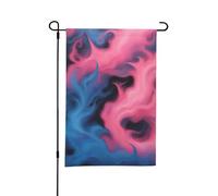 Bandiera da giardino con stampa a fuoco blu e rosa, 30,5 x 45,7 cm, perfetta per San Valentino e decorazioni primaverili