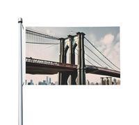 Bandiera da giardino con stampa a S del ponte di Brooklyn, 0,9 x 1,5