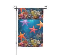 Bandiera da giardino con stampa corallo a stella marina, versatile ed elegante per tutte le stagioni, decorazione per patio, veranda, giardino