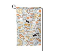 Bandiera da giardino con stampa Corgi su entrambi i lati, bandiere da giardino per la decorazione della casa, resistenti alle intemperie e doppie cuciture, 45,7 x 32,7 cm