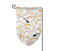 Bandiera da giardino con stampa Corgi su entrambi i lati, bandiere da giardino per la decorazione della casa, resistenti alle intemperie e doppie cuciture, 45,7 x 32,7 cm