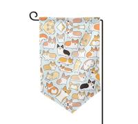 Bandiera da giardino con stampa Corgi su entrambi i lati, bandiere da giardino per la decorazione della casa, resistenti alle intemperie e doppie cuciture, 45,7 x 32,7 cm
