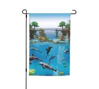 Bandiera da giardino con stampa del mondo marino, 30,5 x 45,7 cm, double face, per esterni, stagionale, cortile, veranda, cortile, decorazione primaverile estiva