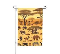 Bandiera da giardino con stampa di animali della prateria africana, 30,5 x 45,7 cm, bandiere stagionali su entrambi i lati, per esterni, per cortile, portico, decorazione per feste