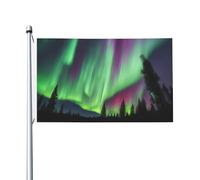 Bandiera da giardino con stampa di aurora boreale, 9,1 x 1,5 m
