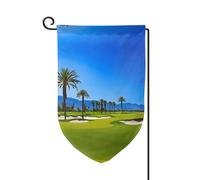 Bandiera da giardino con stampa di campo da golf in riva al mare, bandiera da giardino di alta qualità, per decorazione domestica, resistente alle intemperie e doppia cucitura, 45,7 x 32,7 cm