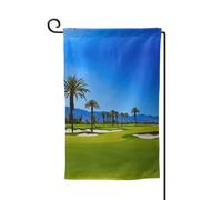 Bandiera da giardino con stampa di campo da golf in riva al mare, bandiera da giardino di alta qualità, per decorazione domestica, resistente alle intemperie e doppia cucitura, 45,7 x 32,7 cm