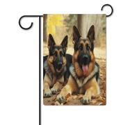 Bandiera da giardino, con stampa di cane pastore tedesco, bandiere da giardino di benvenuto, bandiera stagionale da cortile per patio, prato, casa, decorazione esterna