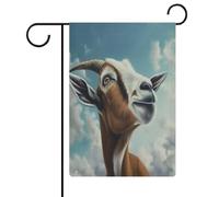 Bandiera da giardino con stampa di capra blu, cartello di benvenuto, su entrambi i lati, piccole bandiere personalizzate per piscina, cortile, decorazione da parete per la casa, 32 x 47 cm