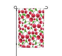 Bandiera da giardino con stampa di ciliegie rosse, 30,5 x 45,7 cm, per tutte le stagioni, decorazione esterna per cortile, patio, portico e bandiera del prato