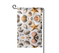 Bandiera da giardino con stampa di conchiglie sabbiose su entrambi i lati, bandiere da giardino per la decorazione della casa, resistenti alle intemperie e doppie cuciture, 45,7 x 32,7 cm
