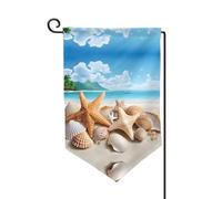 Bandiera da giardino con stampa di conchiglie su entrambi i lati, bandiere da giardino per la decorazione della casa, resistenti alle intemperie e doppie cuciture, 45,7 x 32,7 cm