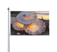 Bandiera da giardino con stampa di conchiglie sulla spiaggia, 0,9 x 1,5 m