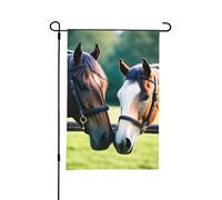 Bandiera da giardino con stampa di due cavalli, 30,5 x 45,7 cm, perfetta per San Valentino e decorazioni primaverili