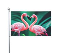 Bandiera da giardino con stampa di due fenicotteri da esterno, 0,9 x 1,5