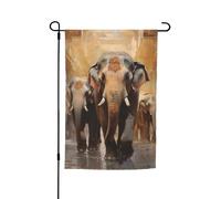 Bandiera da giardino con stampa di elefanti asiatici, 30,5 x 45,7 cm, per tutte le stagioni, decorazione esterna per cortile, patio, portico e bandiera del prato