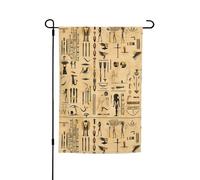Bandiera da giardino con stampa di geroglifici egizi antichi versatili ed eleganti, per tutte le stagioni, decorazione per cortili, verande, giardini