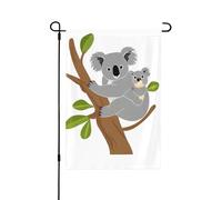 Bandiera da giardino con stampa di koala che abbraccia l'albero 12,5 x 18 pollici su entrambi i lati, bandiera stagionale di benvenuto per esterni per casa all'aperto Primavera Estate Autunno Bandiera