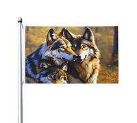 Bandiera da giardino con stampa di lupi, 9 x 1,5 m