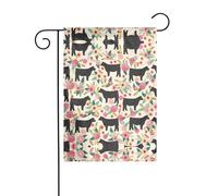 Bandiera da giardino con stampa di mucche bovini rosa, 30,5 x 45,7 cm, verticale, double face, bandiera decorativa per interni ed esterni