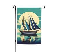 Bandiera da giardino con stampa di navi a vela su entrambi i lati, per esterni, decorazione per interni ed esterni, 30,5 x 45,7 cm