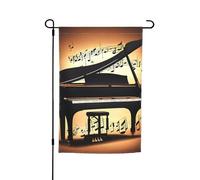 Bandiera da giardino con stampa di pianoforte, violino e note musicali, 30,5 x 45,7 cm, per tutte le stagioni, decorazione per cortili all'aperto