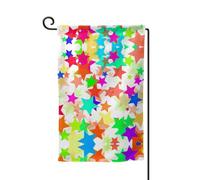 Bandiera da giardino con stampa di stelle colorate su entrambi i lati, bandiere da giardino per la decorazione della casa, resistenti alle intemperie e doppie cuciture, 45,7 x 32,7 cm