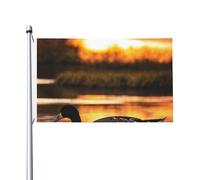 Bandiera da giardino con stampa di uccelli della natura dei Loon, 1,5 x 1,5