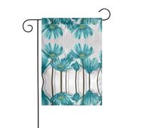 Bandiera da giardino con stampa floreale verde acqua, grigio e bianco, 12x18 pollici, elegante bandiera da giardino verticale bifacciale, decorazione per tutte le stagioni