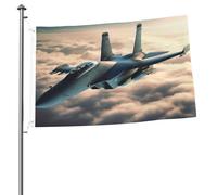 Bandiera da giardino con stampa fronte-retro, 2x3 piedi, con aerei da combattimento, per striscioni esterni, con occhielli, sfondo fotografico per decorazioni interne ed esterne.