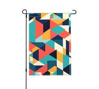 Bandiera da giardino con stampa geometrica astratta primaverile, bandiere da giardino stagionali, stampa bifacciale effetto lino per esterni, 30,5 x 45,7 cm