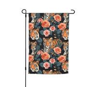 Bandiera da giardino con stampa leopardata tigre e rosa, decorazione per cortile, veranda o prato