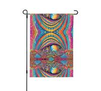 Bandiera da giardino con stampa mandala colorata con funghi astratti, 28"x40" su entrambi i lati, bandiera stagionale di benvenuto per esterni per la casa all'aperto Primavera Estate Bandiera autunnal