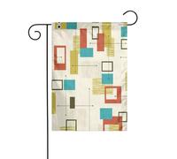 Bandiera da giardino con stampa moderna della metà del secolo 30,5 x 45,7 cm, bandiera decorativa da giardino su entrambi i lati, per interni ed esterni