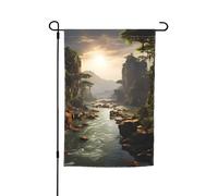 Bandiera da giardino con stampa montagne e fiumi, 30,5 x 45,7 cm, bandiere stagionali su entrambi i lati, per cortile, portico, decorazione per feste