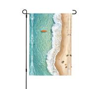 Bandiera da giardino con stampa motivo spiaggia romantica 28"x40" bifacciale, bandiera stagionale di benvenuto per esterni per casa all'aperto Primavera Estate Autunno Bandiera Decorazione del cortile