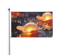 Bandiera da giardino con stampa natalizia con conchiglie, 9 x 1,5 m