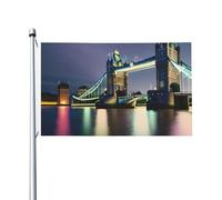 Bandiera da giardino con stampa Night London Tower Bridge, 0,9 x 1,5 m