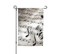 Bandiera da giardino con stampa note musicali, 30,5 x 45,7 cm, primavera, estate, autunno, inverno, bandiere stagionali su entrambi i lati, bandiere per le vacanze, per esterni e interni, per
