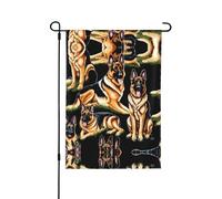 Bandiera da giardino con stampa pastore tedesco 28"x40" bifacciale, bandiera stagionale di benvenuto per esterni per casa all'aperto Primavera Estate Autunno Bandiera Decorazione da giardino