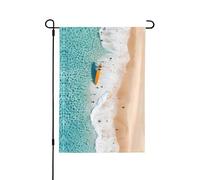Bandiera da giardino con stampa romantica spiaggia 28"x40" bifacciale, bandiera stagionale di benvenuto per esterni per casa all'aperto Primavera Estate Autunno Bandiera Decorazione del cortile