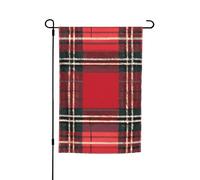 Bandiera da giardino con stampa scozzese rossa e nera, 30,5 x 45,7 cm, decorazione per esterni per cortile, patio, portico e bandiera del prato