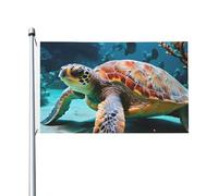 Bandiera da giardino con stampa tartaruga marina, 9 x 1,5 m