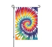 Bandiera da giardino con stampa tie dye arcobaleno 28"x40" bifacciale, bandiera stagionale di benvenuto per esterni per casa all'aperto Primavera Estate Bandiera autunnale Decorazione da giardino