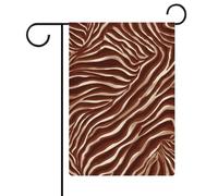 Bandiera da giardino con stampa zebrata marrone e bianca su entrambi i lati, 30,5 x 45,7 cm