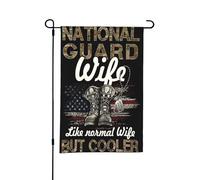 Bandiera da giardino con stivali da raffreddamento per moglie della Guardia Nazionale, bandiera bifacciale, piccole bandiere per cortile, adatte per esterni o per decorazioni da giardino, patio, 18x12