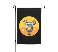 Bandiera da giardino con succo di cartone animato bifacciale, 12x18 pollici, bandiera stagionale per fattoria, cortile, casa, decorazione esterna