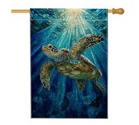 Bandiera da giardino con tartaruga oceanica, mosaico estivo con tartaruga marina, decorazione per la casa e il giardino, bandiera da giardino su entrambi i lati, per esterni, decorazione per prato, 71